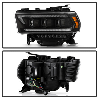 SPYDER 19-22 Dodge Ram 2500/3500 (Halogen Model Only) Proj. Headlights (PRO-YD-DR19HDHALAP-SEQ-BK) 5088604