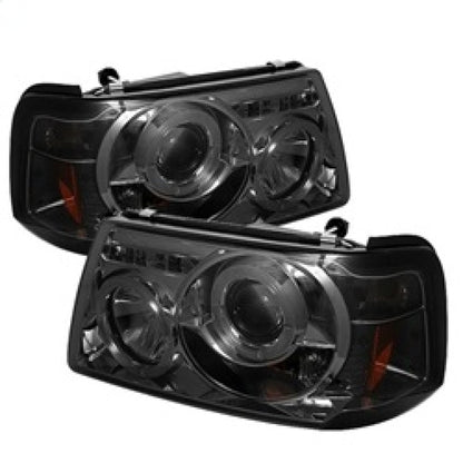 Spyder Ford Ranger 01-11 1PC Projector Headlights LED Halo LED Smke PRO-YD-FR01-1PC-HL-SM 5010513