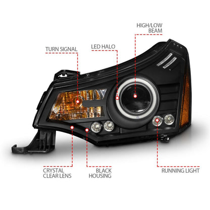 Anzo 2008-2011 Ford Focus Projector Headlights Black
