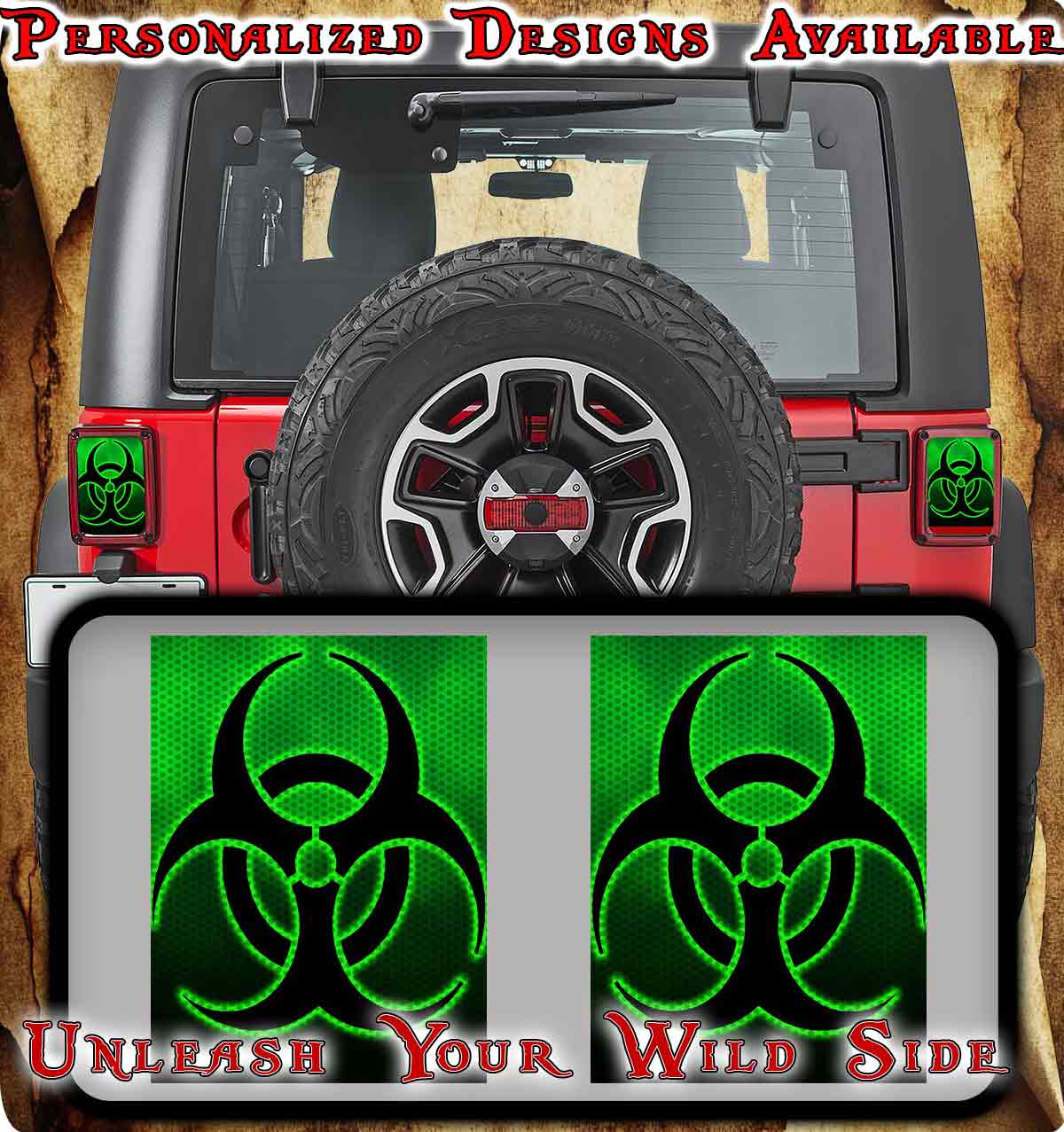 Radioactive Taillight cover decal 83