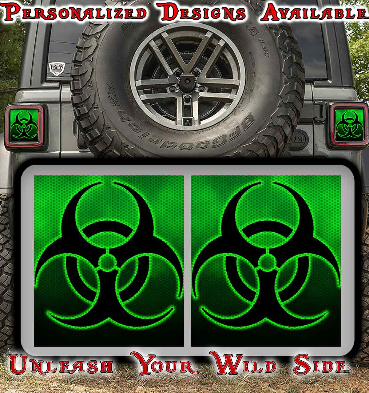 Radioactive Taillight cover decal 83