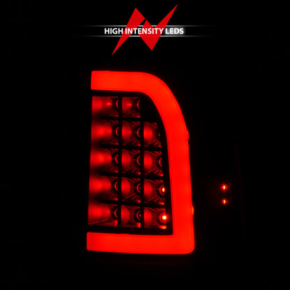 ANZO 1997-2003 Ford F-150 LED Tail Lights w/ Light Bar Black Housing Clear Lens 311377