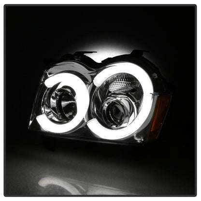 Spyder 05-07 Jeep Grand Cherokee - Light Bar Projector Headlights - Chrome - PRO-YD-JGC05V2-LB-C 5086112