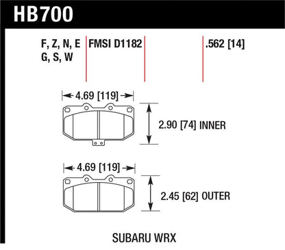 Hawk 06-07 Subaru Impreza WRX HP Plus Front Street Brake Pads