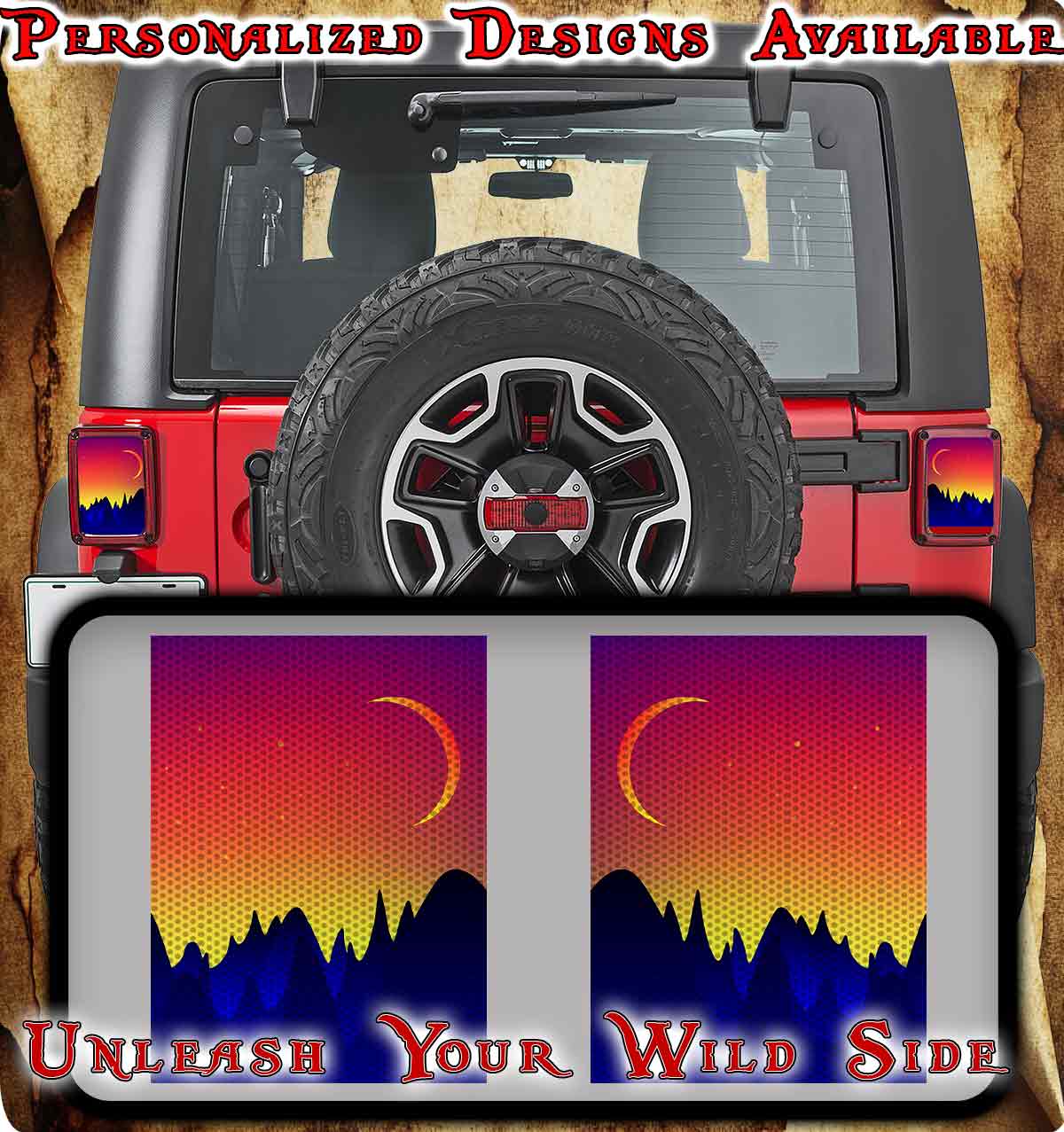 sunset mountain Taillight cover decal 84