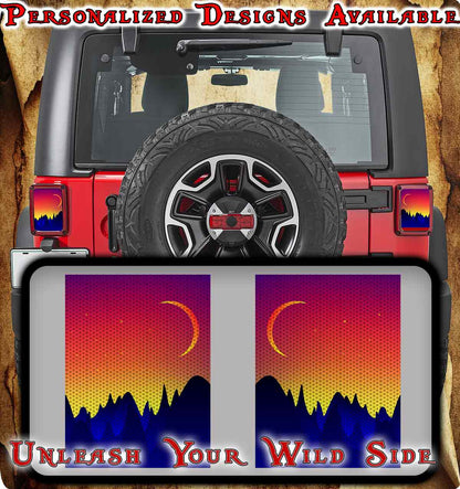 sunset mountain Taillight cover decal 84