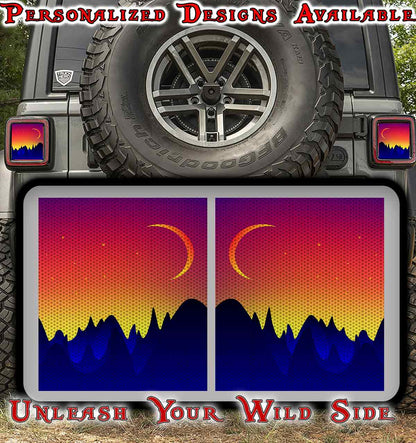 sunset mountain Taillight cover decal 84
