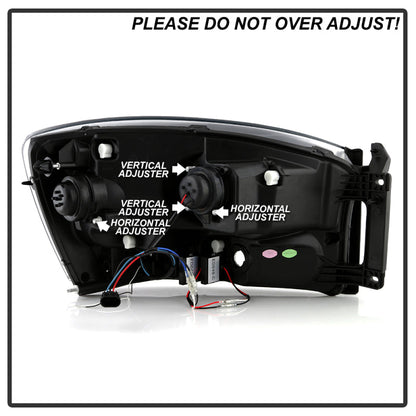 SPYDER 06-08 Dodge Ram 1500 LED Headlights - Black PRO-YD-DR06PL-BK 5088178
