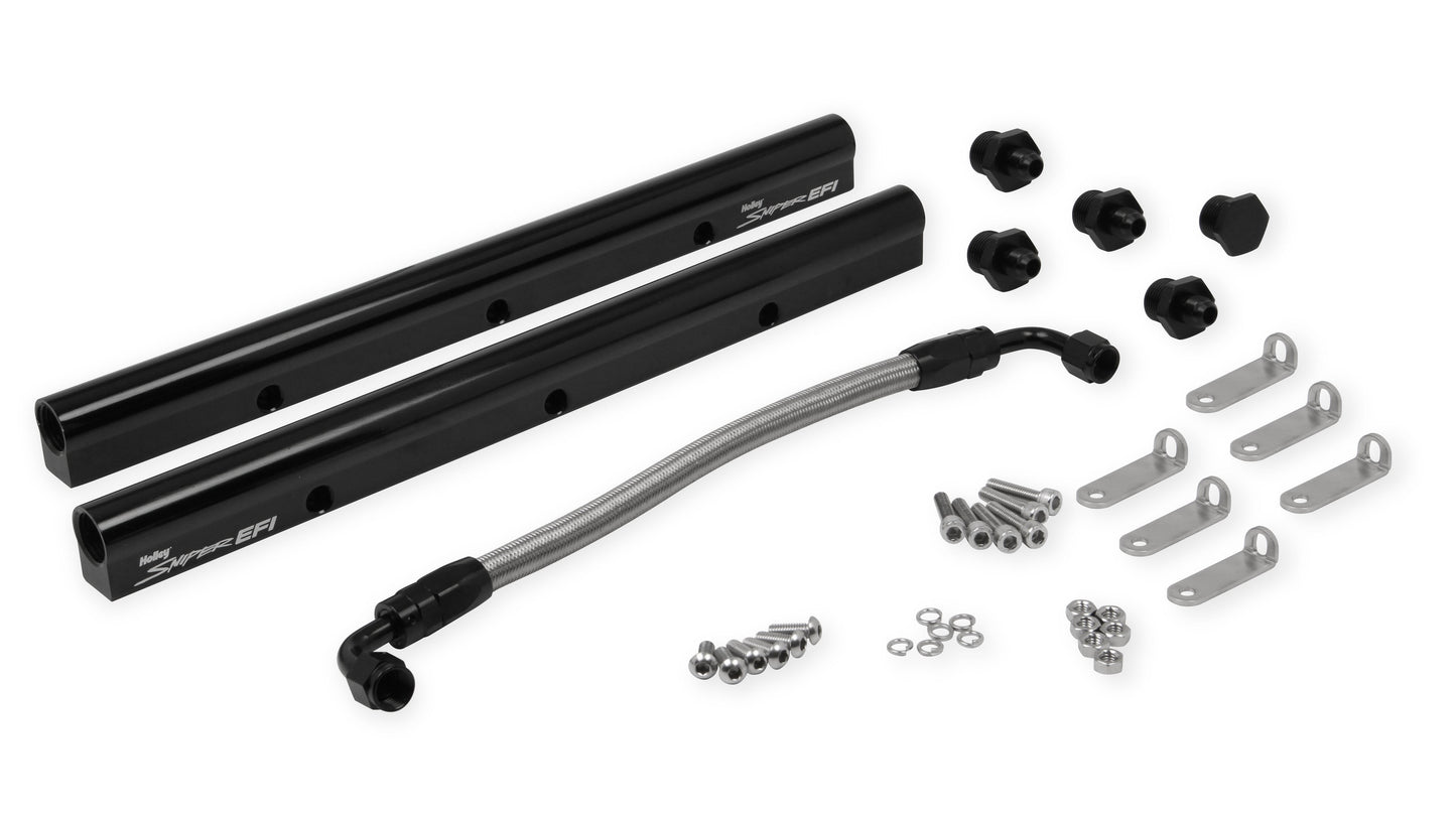 Hi-Ram Sheet Metal Fabricated Intake Manifold LS1/LS2/LS6 Single Plane EFI + Fuel Rail Kit Silver with Sniper EFI logo