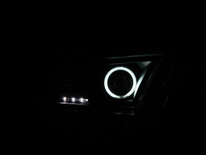 Anzo 2010-2014 Ford Mustang Projector Headlights w/ Halo Black (CCFL)