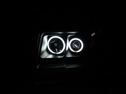 Anzo 2009-2014 Ford F-150 Projector Headlights w/ Halo Black (CCFL)
