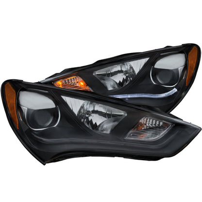 Anzo 2013-2015 Hyundai Genesis Projector Headlights w/ Plank Style Design B