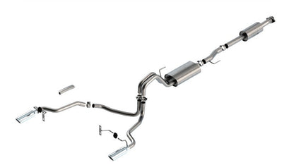 Borla F-150 2021 3.3L CC SB EC STB XL/XLT/Lariat/KR/Plnm/LTD 3/2.25 SRE Cat-Back ATAK Chrome Tips 140879
