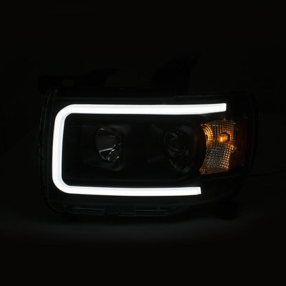 Anzo GMC Canyon 15-18 Projector Plank Style Headlight Black W/ Amber