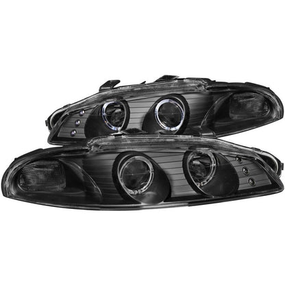 Anzo 1997-1999 Mitsubishi Eclipse Projector Headlights w/ Halo Black G2