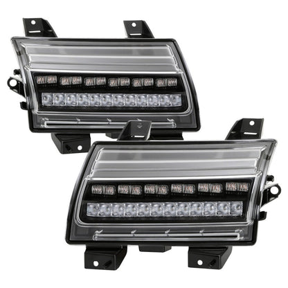 Spyder Jeep Wrangler 2018-2019 ( LED Model Only) LED Front Bumper Lights - Sequential Signal - Black 5086808