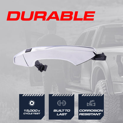 Exterior Door Handle Chrome Replacement for Hyundai Santa Fe (2013-2018) OE Part # 82661-2W710 | Front Right Passenger Side w/o Keyhole