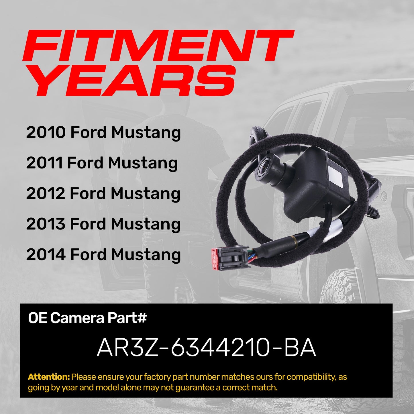 Ford Mustang (2010-2014) OEM Replacement Backup Camera OE Part # AR3Z-6344210-BA