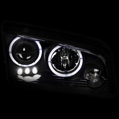 Anzo 2006-2010 Dodge Charger Projector Headlights w/ Halo Black