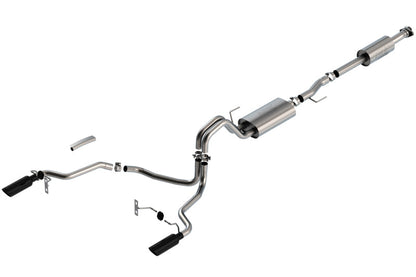 Borla F-150 2021 3.3L CC SB EC STB XL/XLT/Lariat/KR/Plnm/LTD 3/2.25 SRE Cat-Back ATAK Black CHR Tips 140879BC