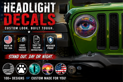 Real eye paint splash headlight decal 89