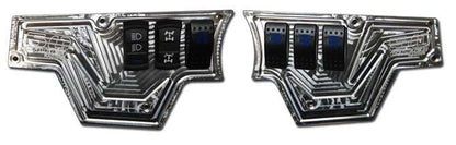 2pc XP 1000 6 Switch Dash Panel w/switches Silver
