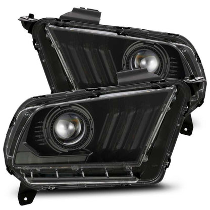 AlphaRex 10-12 Ford Mustang LUXX LED Proj Headlights Plank Style Alpha Blk w/Activ Light/Seq Signal 880118 *Discontinued