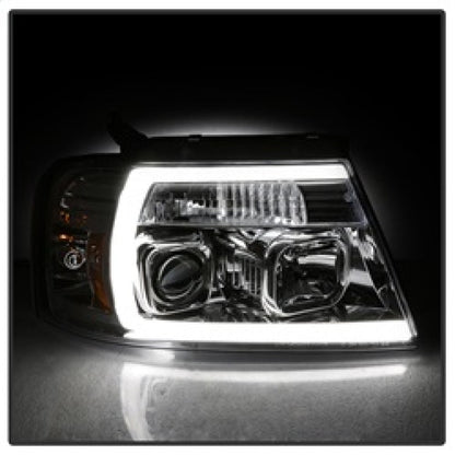 Spyder 04-08 Ford F-150 Light Bar Projector Headlights - Chrome (PRO-YD-FF15004V2-LB-C) 5084637