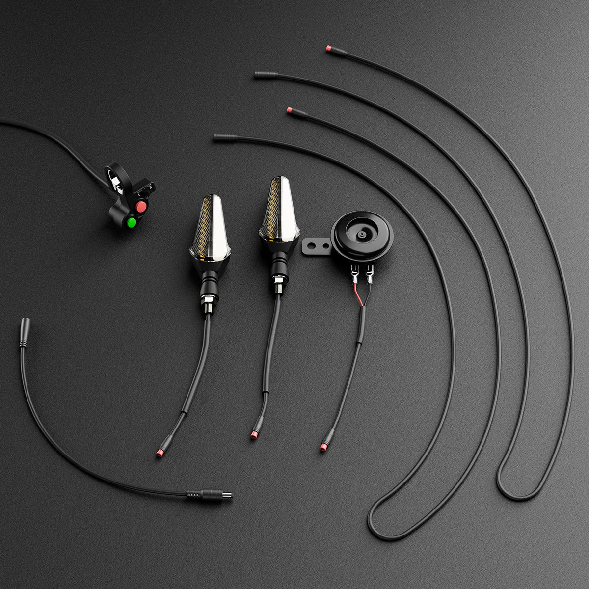 Red Flowing LED Turn Signal Lights Kit with Horn for Super73