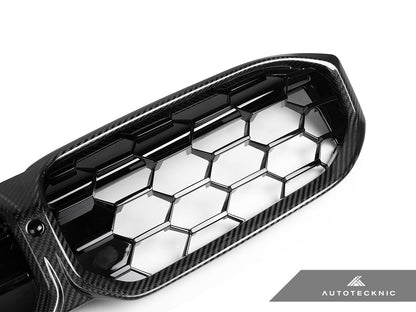 AutoTecknic Dry Carbon Fiber Honeycomb Front Grille - BMW G20 3-Series LCI