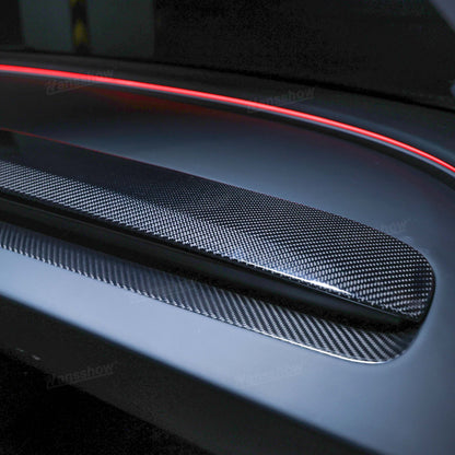 Tesla Dashboard Panel Trim Replacement In Real Carbon Fiber for Model 3 Highland & Y Juniper