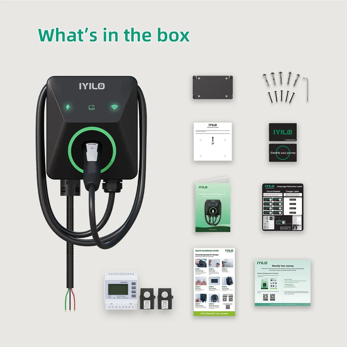 IYILO Pro EV Charger level 2 NACS(J3400)Hardwired with energy meter - 48A