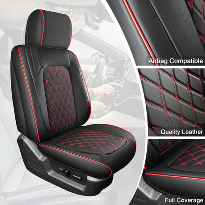 Umbrauto Leather Seat Covers for Silverado/Sierra, Waterproof Custom Full Set Seatcovers for Chevy Silverado/GMC Sierra 2007-2013 & 2019-2026 1500, 2020-2026 2500HD 3500HD Crew/Double/Extended Cab