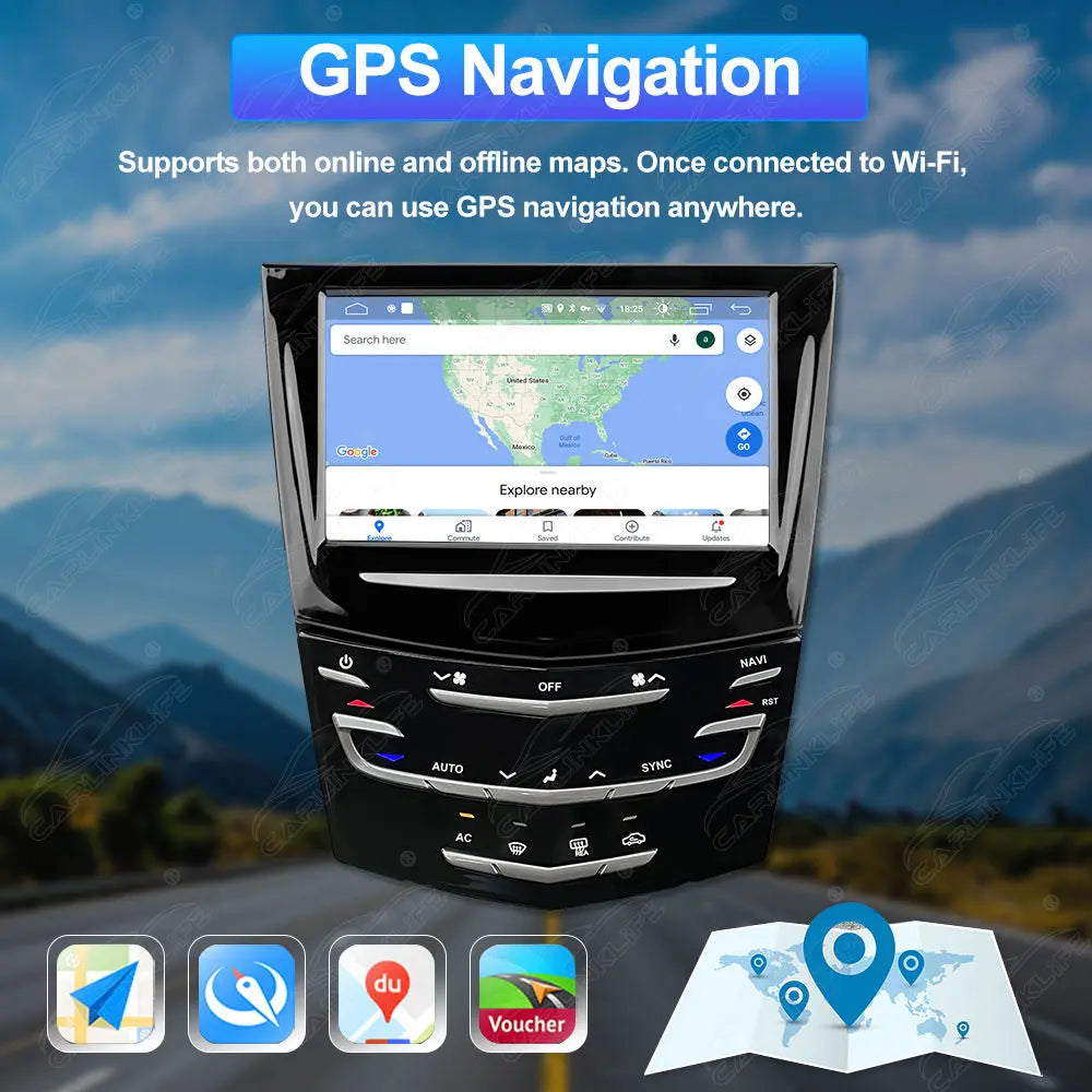 8 Inch Android Car Radio for Cadillac ATS/XTS/CTS/SRX 2013-2018 Car Stereo CarPlay Multimedia Player