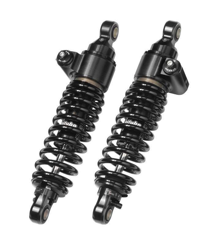 Bitubo Suspension Bitubo WME2 Twinshocks Adjustable: Hydraulic Spring Preload, Rebound, Length 380mm, Dark Edition D0035WME22V2