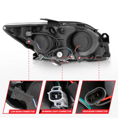 Anzo 2005-2010 Scion Tc Projector Headlights w/ Halo Black (CCFL)