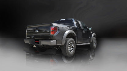 Corsa Performance 11-14 Ford F-150 Raptor 6.2L V8 145in Wheelbase Black Xtreme Cat-Back