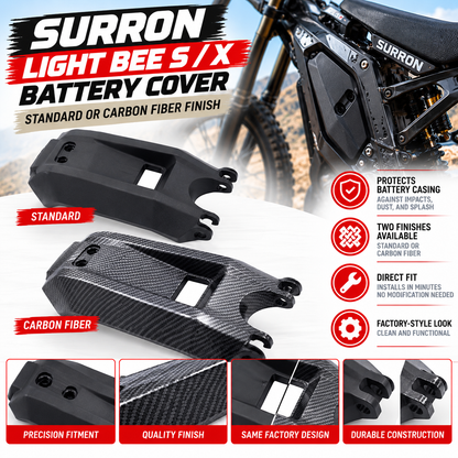 Surron Light Bee S / X Battery Cover – Standard or Carbon Fiber Finish