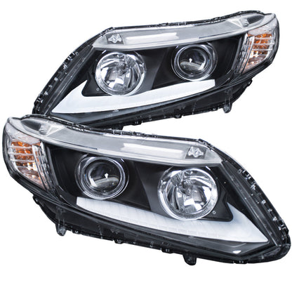 Anzo 2012-2015 Honda Civic Projector Headlights w/ U-Bar Chrome