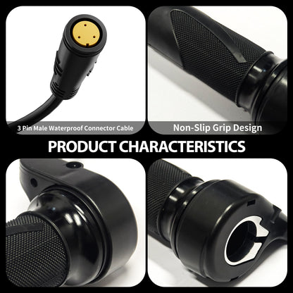 Stealth Twist Grip Throttle for Super73 | 3-Pin Female Connector