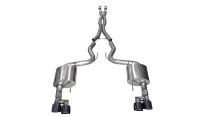 Corsa 18-19 Ford Mustang 5.0L V8 3in Xtreme Cat-Back Dual Rear Exit w/ 4in Black PVD Pro-Series Tips 21040BLK
