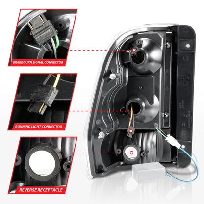 ANZO 2002-2009 Chevrolet Trailblazer LED Tail Lights w/ Light Bar Black Housing Smoke Lens 311372