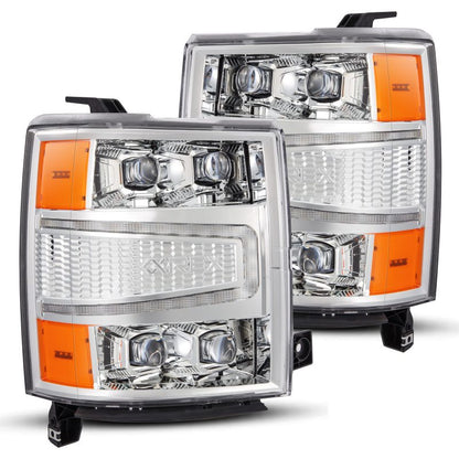 AlphaRex 04-15 Chevy 1500HD NOVA-Series LED Proj Headlights Chrome w/Activ Light/Seq Signal & SB DRL 880240 *Discontinued