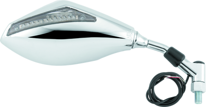 BikeMaster Universal Mirror with Integrated Turn Signals 10mm - Pair - Chrome 600298