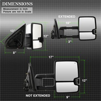 SPYDER xTune Chevy Silverado 14-16 Heated Amber LED Signal Mirror Chrome MIR-CSIL14S-G3C-PWH-AM-SET 9936777