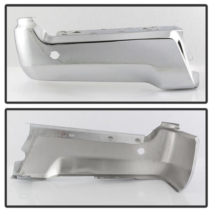 SPYDER XTune 17-19 Ford F250/ F350 Rear Left Bumper Cap End w/ Sensor Hole - Chrome RB-FF25017-BEWS-L 9048999