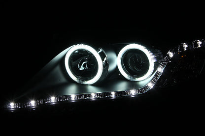 Anzo 2010-2011 Toyota Camry Projector Headlights w/ Halo Black (CCFL)