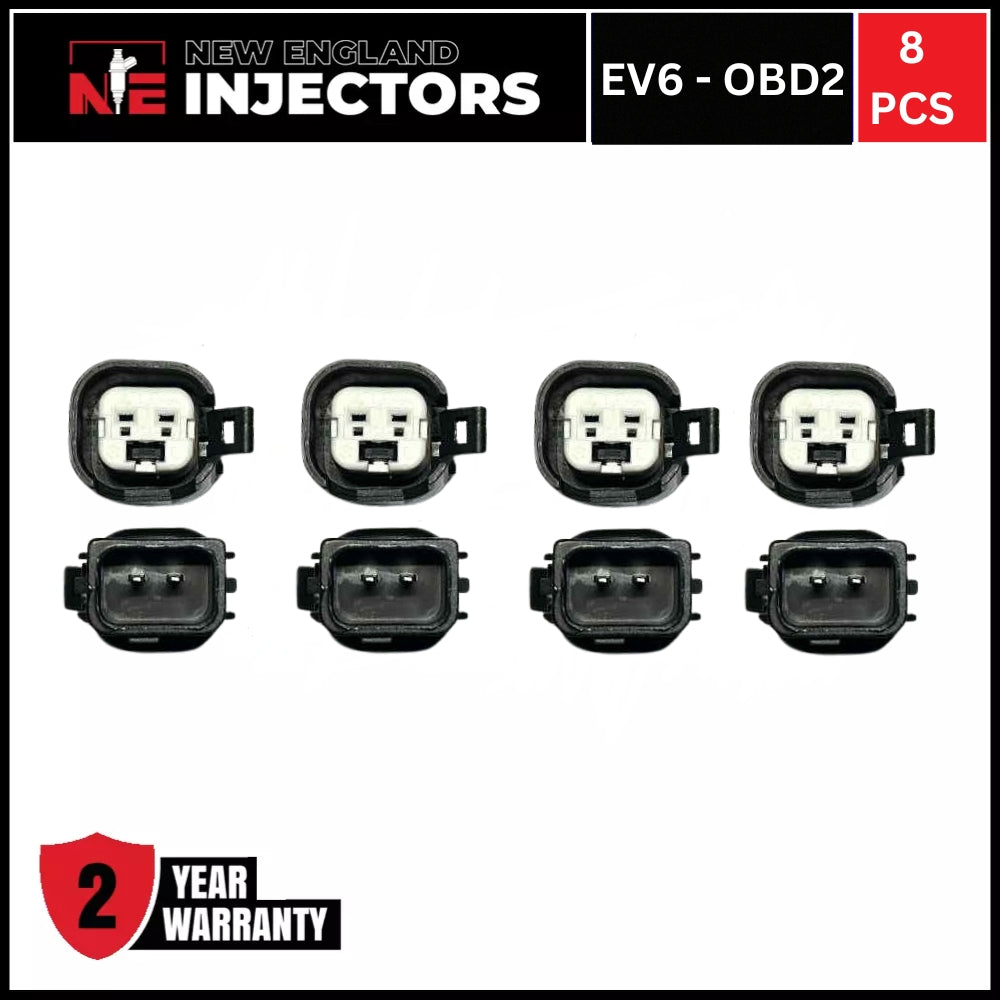 8 Pack USCAR EV6/EV14 to OBD2 Honda Fuel Injector Adapters 96-01
