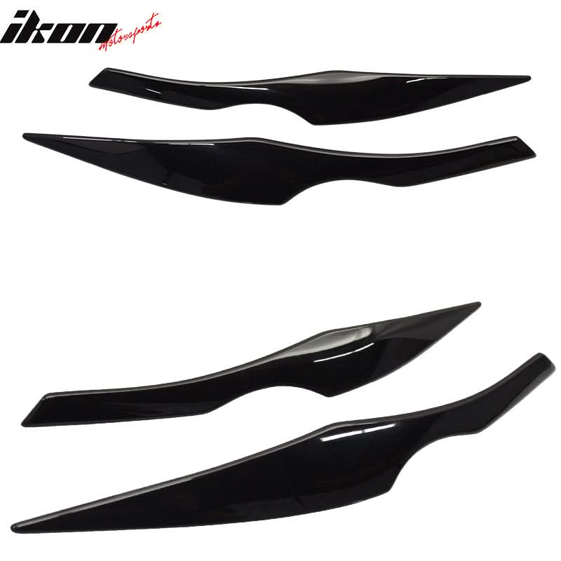 2006-2011 BMW E90 3-Series Sedan Painted #668 Black Headlight Eyelid