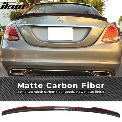 2015-2021 Benz W205 C Class Sedan Carbon Fiber Red Line Trunk Spoiler